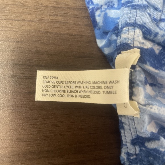 SOMA Blue Stapless Ruffle Maxi Dress with Abstract Print Sz M - Picture 7 of 8